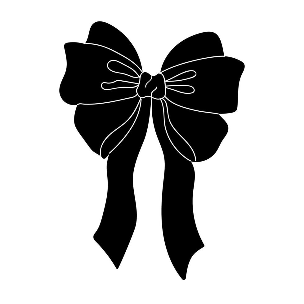 Elegant black bow design perfect for gift wrapping or decorative purposes during celebrations and events vector