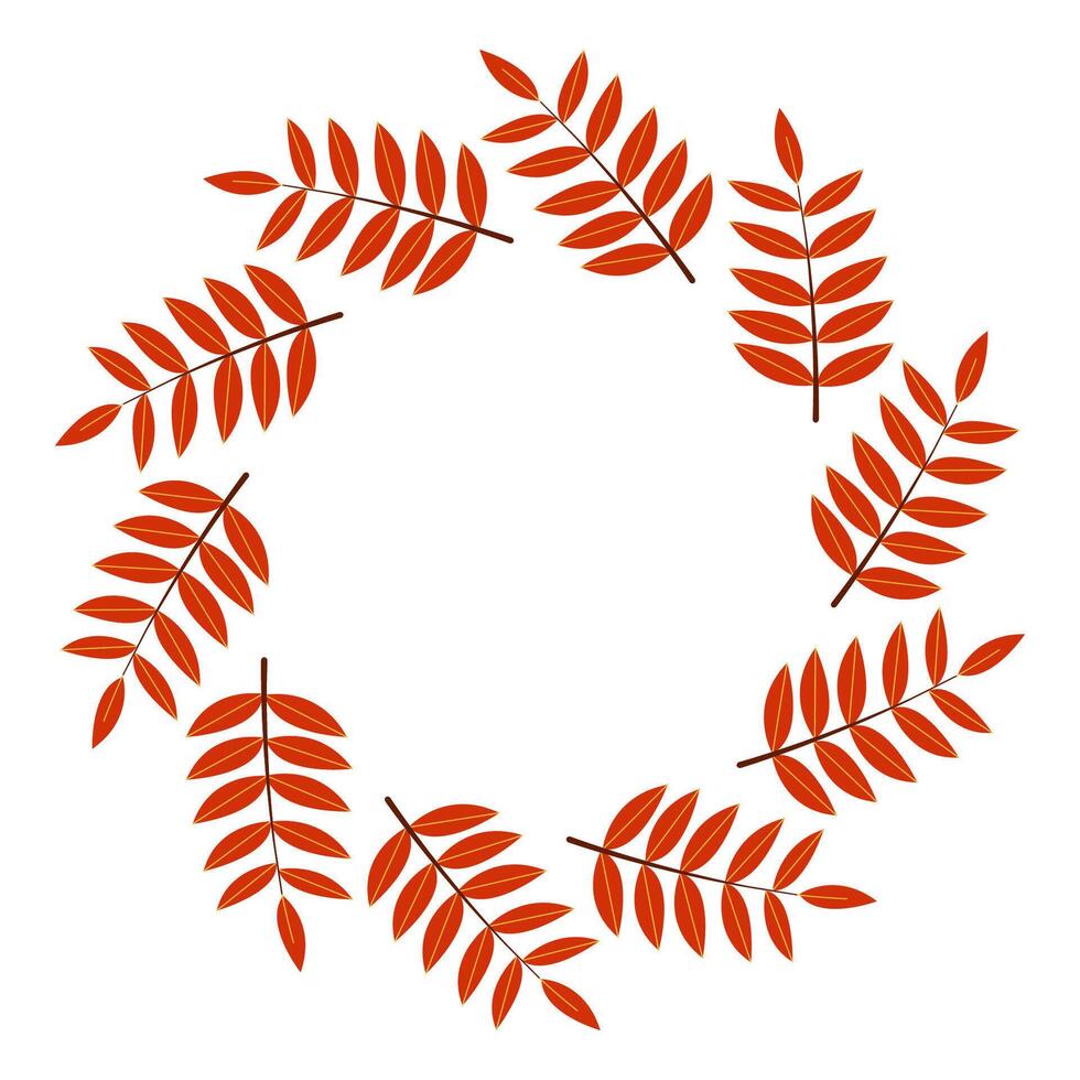 Autumn leaves arranged in a circular pattern creating an elegant wreath for seasonal decor vector