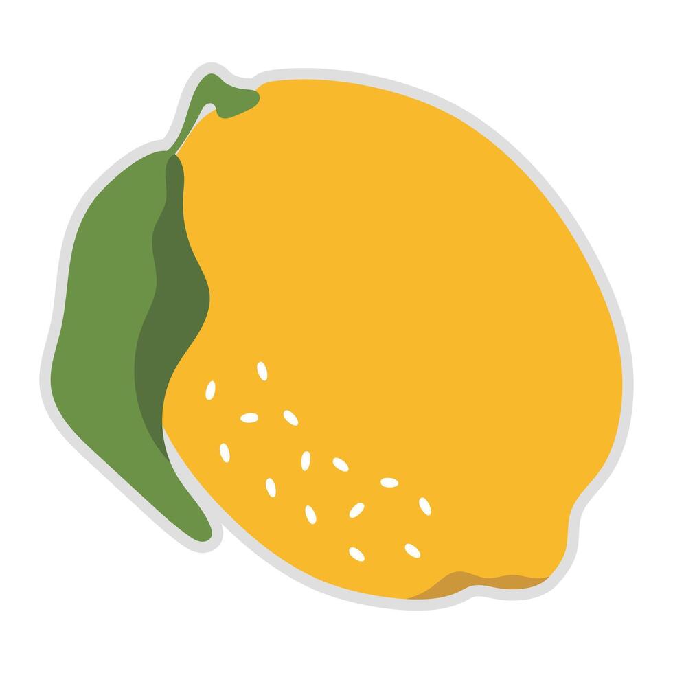 Lemon abstract minimal style. Natural tropical fruits. vector