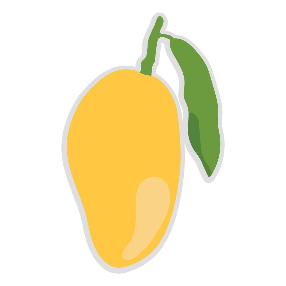 Organic fruits or vegetarian food. Mango abstract minimal style. vector