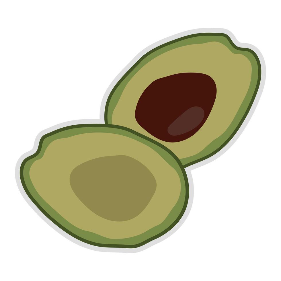 Avocado hand draw abstract minimal style. vector