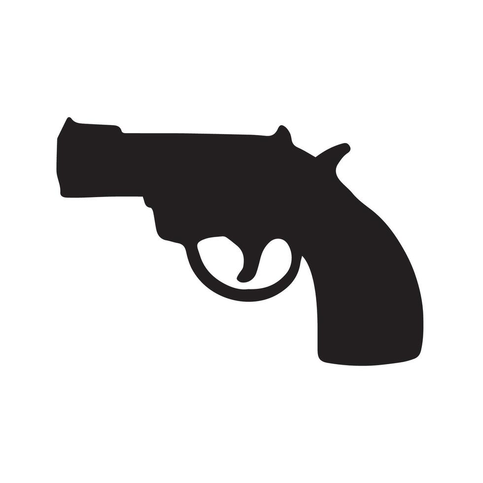 Revolver Gun Silhouette Icon Illustration vector