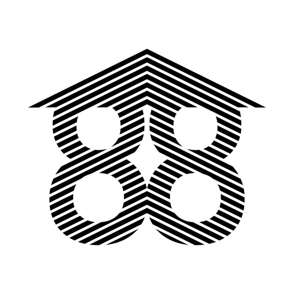 Illustration of Number 88 Real Estate Logo vector