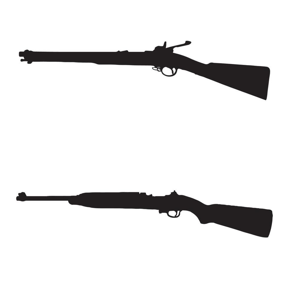 Illustration of Rifle Gun Art Silhouette vector