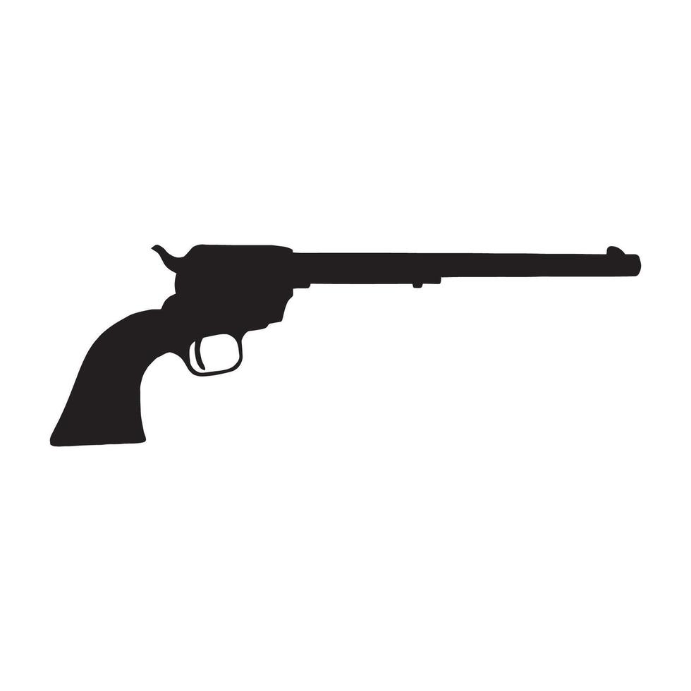 Illustration of Revolver Gun Silhouette vector