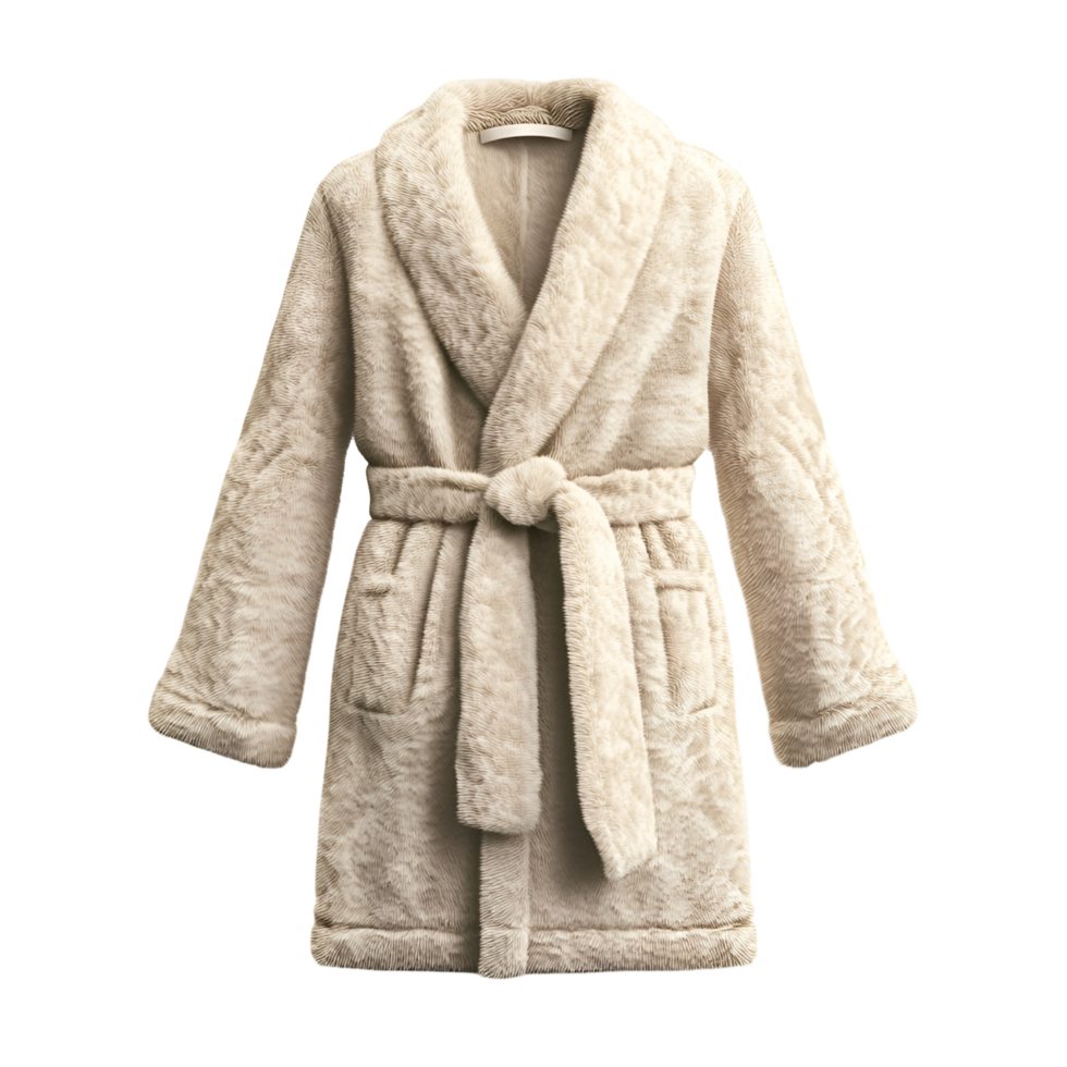 A robe with a belt and a collar png