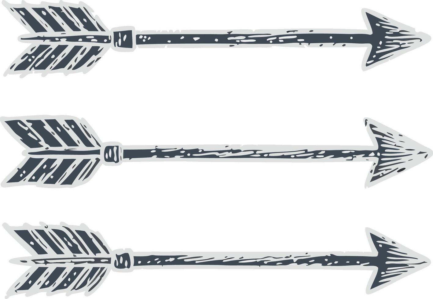 Stylish Hand Drawn Arrows Decorative Element vector