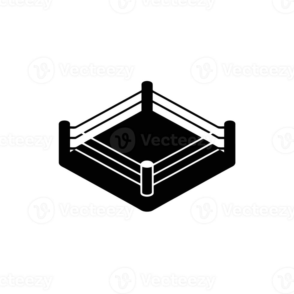 A black features a simplified boxing ring with three ropes on each side cutouts png