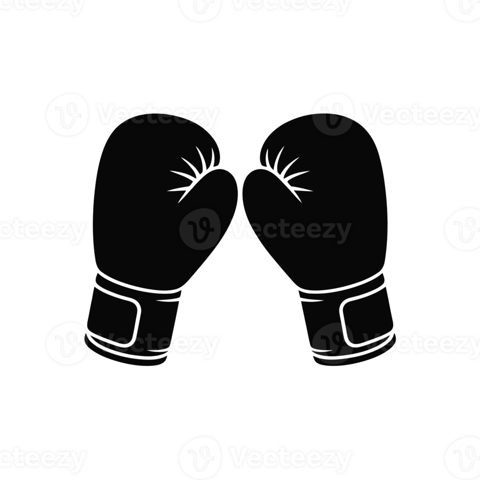 Two black boxing gloves cutouts png