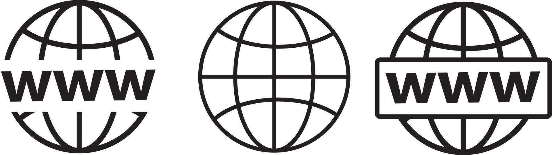 Website icon set. world web icon www earth globe icons vactor, Globe icon image for illustration, vector