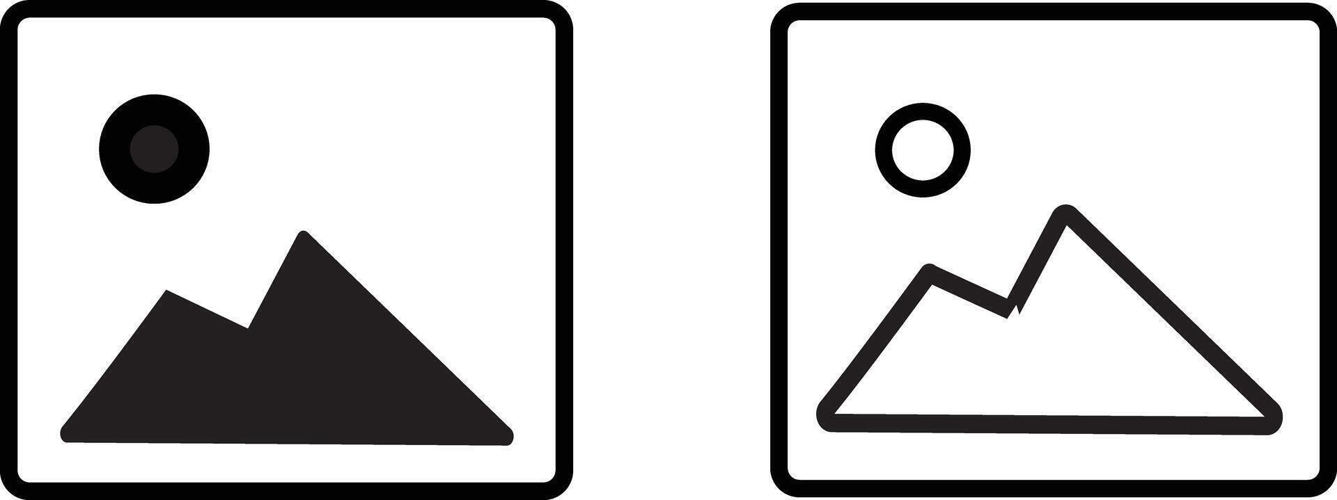 Image outlined and solid icon . gallery sign and symbol background, Gallery icon Thin line illustration, vector