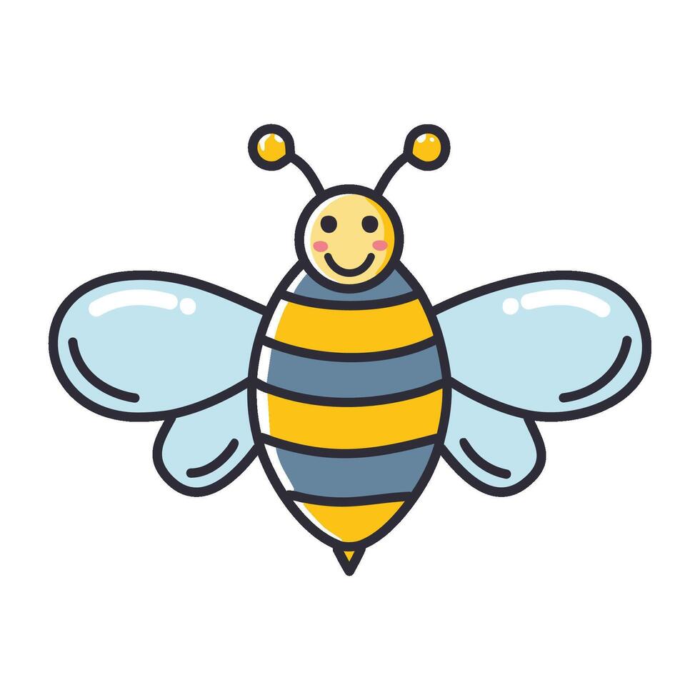 a cartoon bee with a smile on its face vector