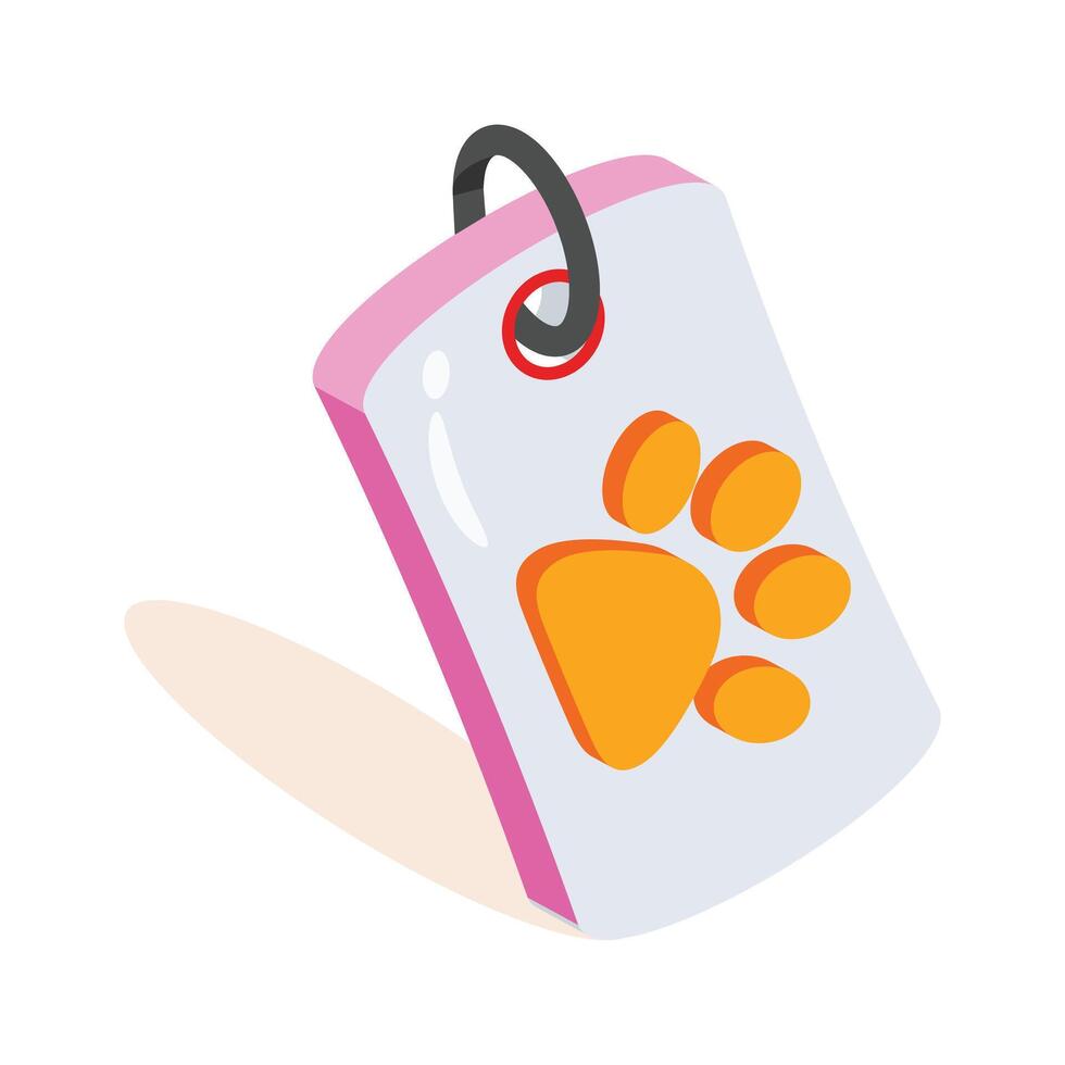 A 2d icon showing shiny pet tag charm vector