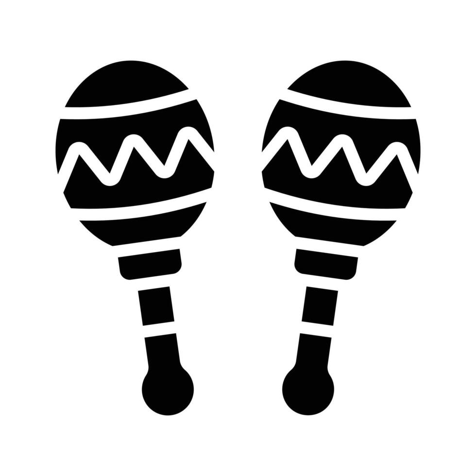 A customizable glyph icon of maracas for celebration, vector