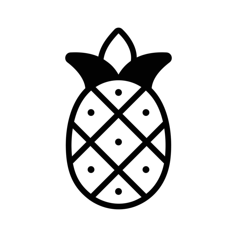 Easy to edit glyph icon of pineapple fruit. vector