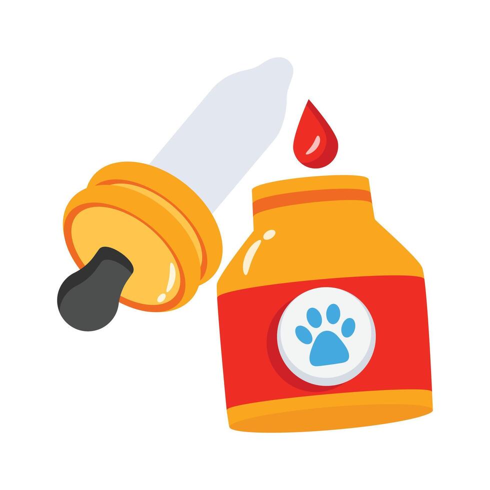 A captivating 2d icon of pet drops bottle vector