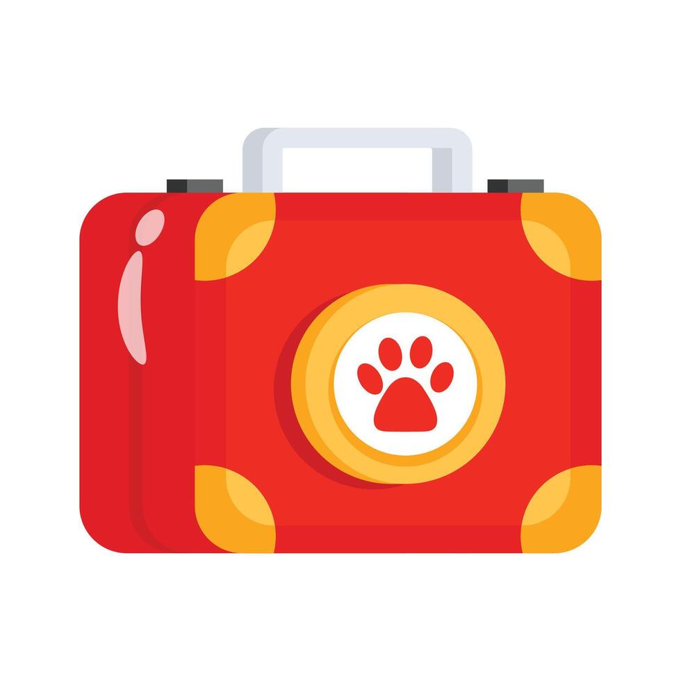 A 2d style icon of emergency pet aid kit vector