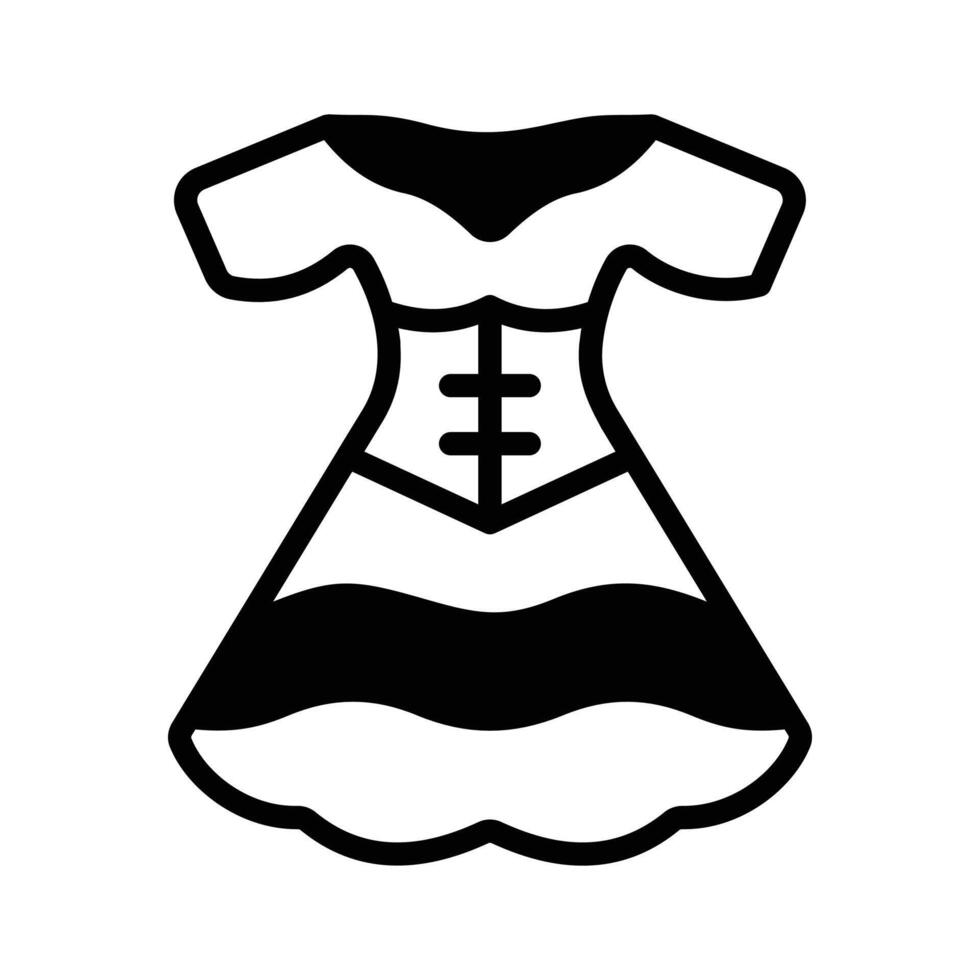 An editable glyph icon of festive mexican dress. vector