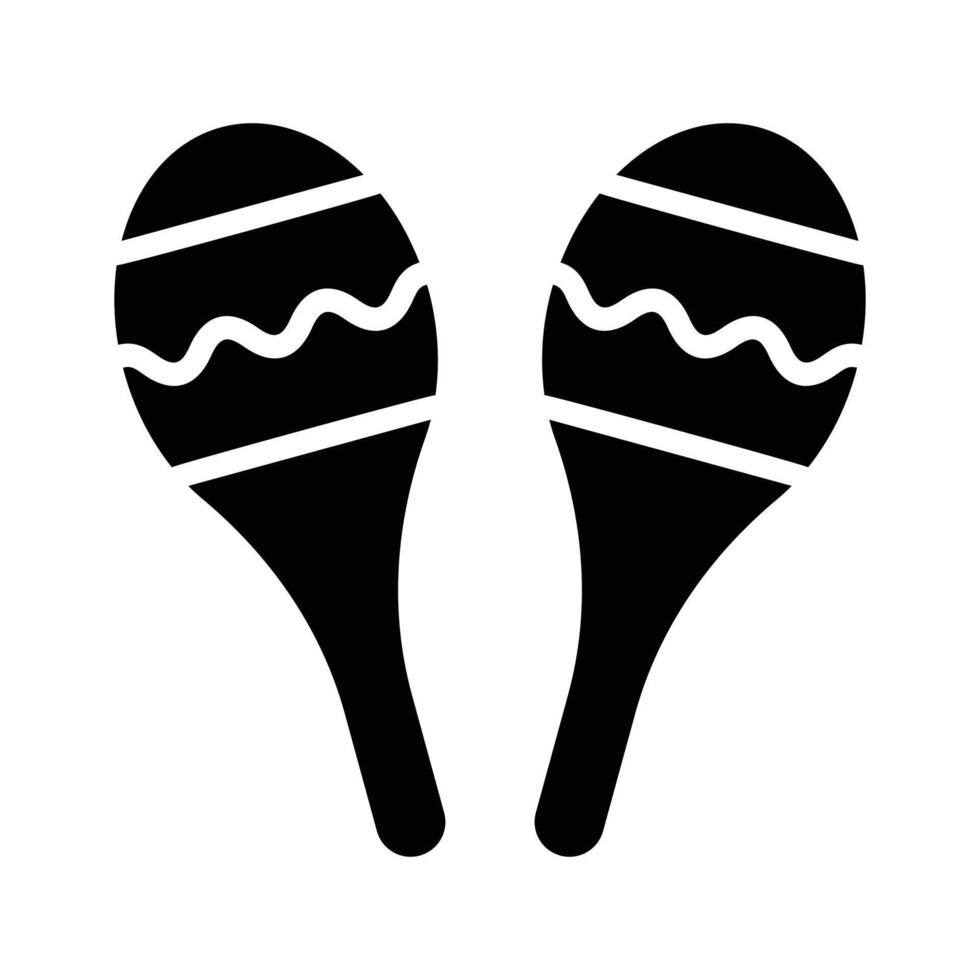 A customizable glyph icon of maracas for celebration vector