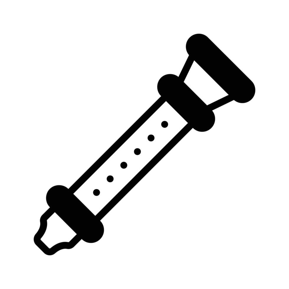 Visually engaging glyph icon of folk flute instrument. vector