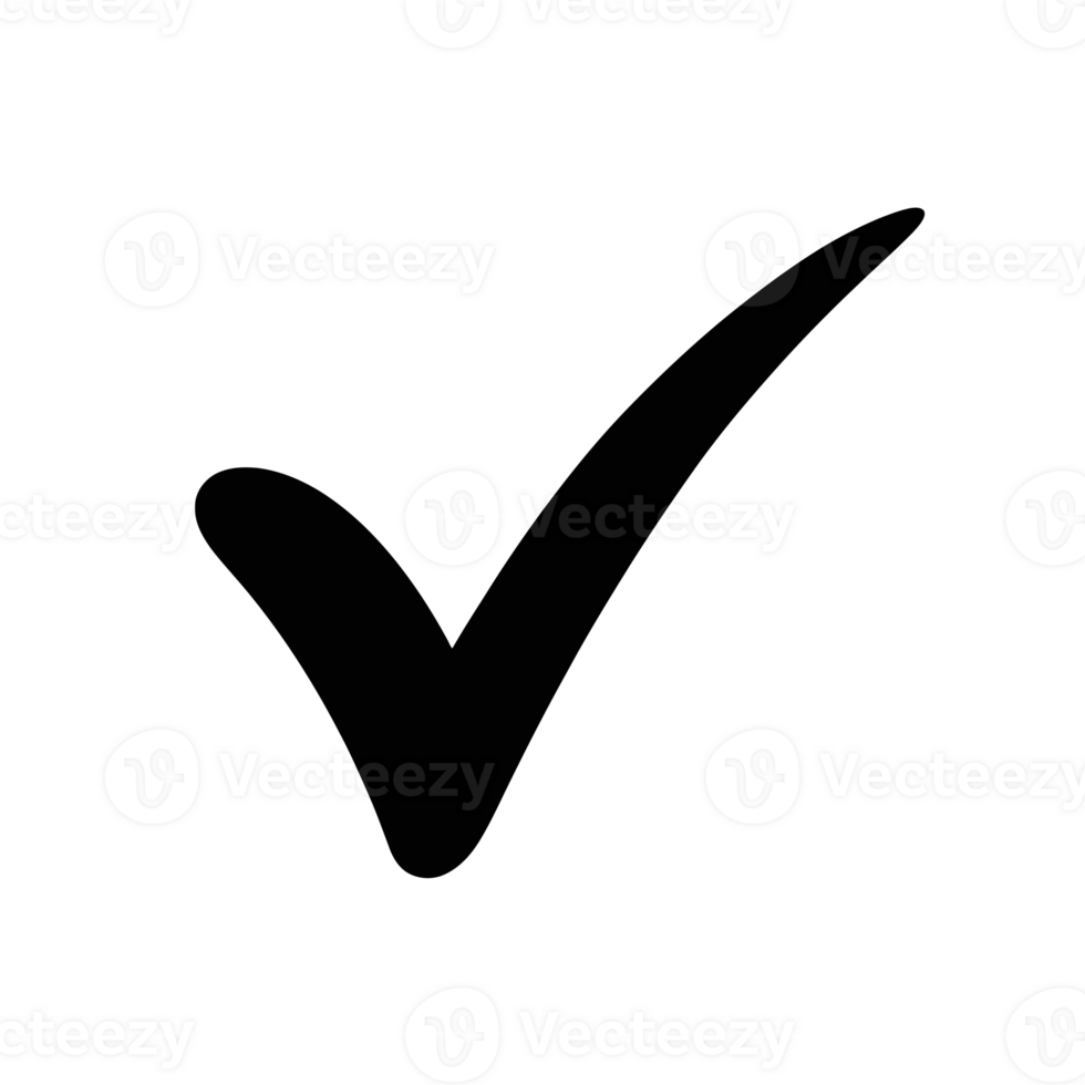 A bold black check mark is centered a cutouts png