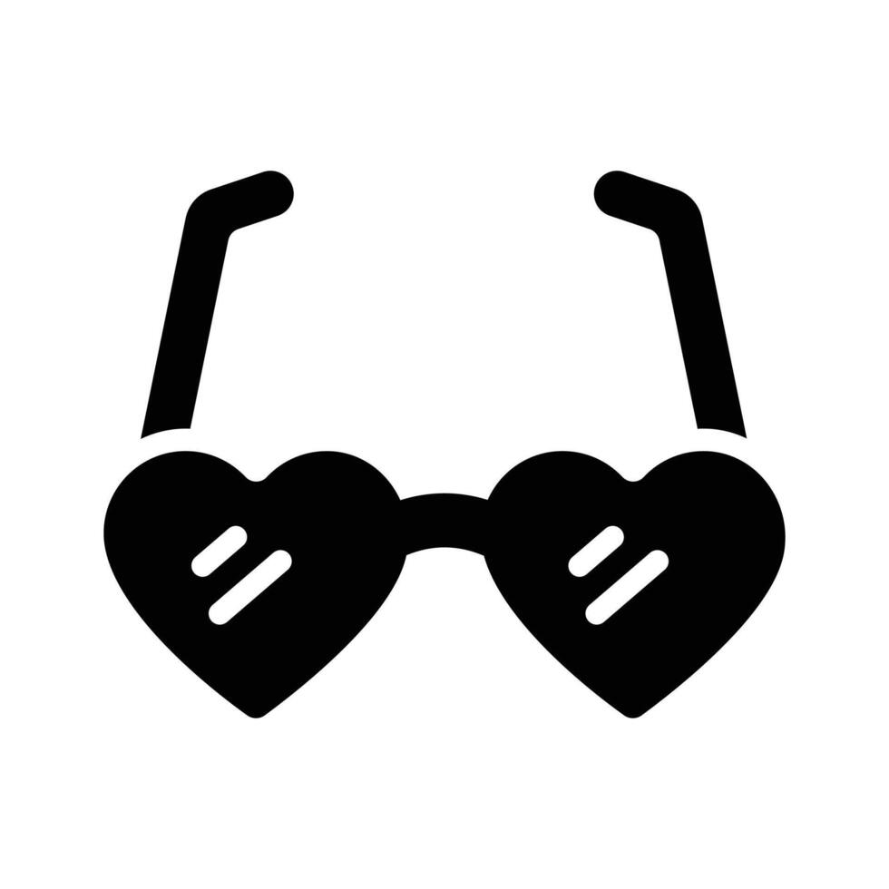 Premium glyph icon of heart glasses for fun vector