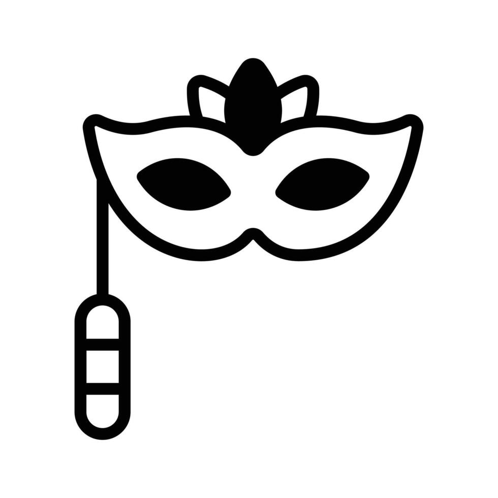 Modern glyph style icon showing a masquerade mask. vector