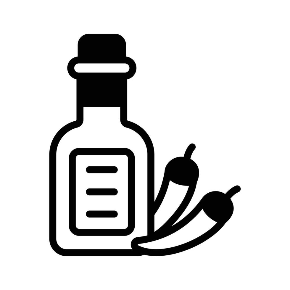 A glyph style icon of traditional tequila bottle. vector