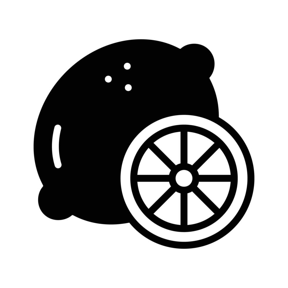 Get this glyph style icon of fresh lemon. vector