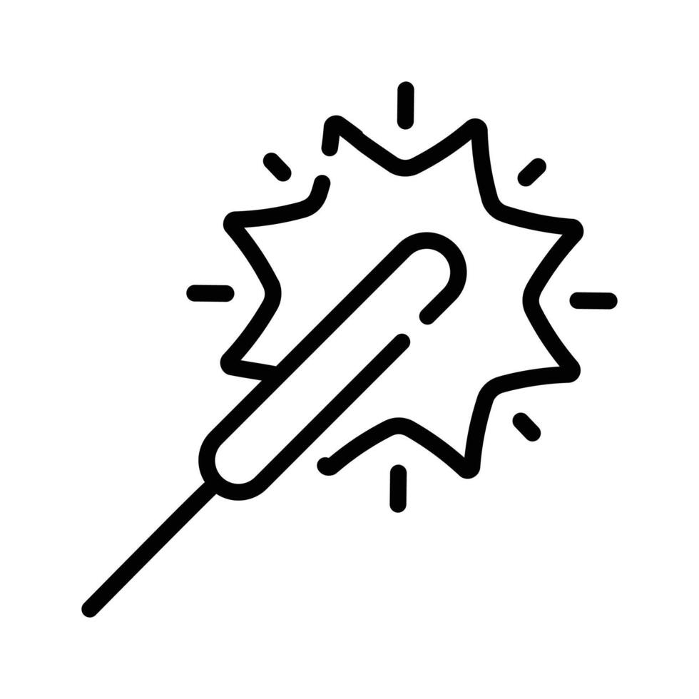 An amazing linear icon of sparkling bengal stick vector