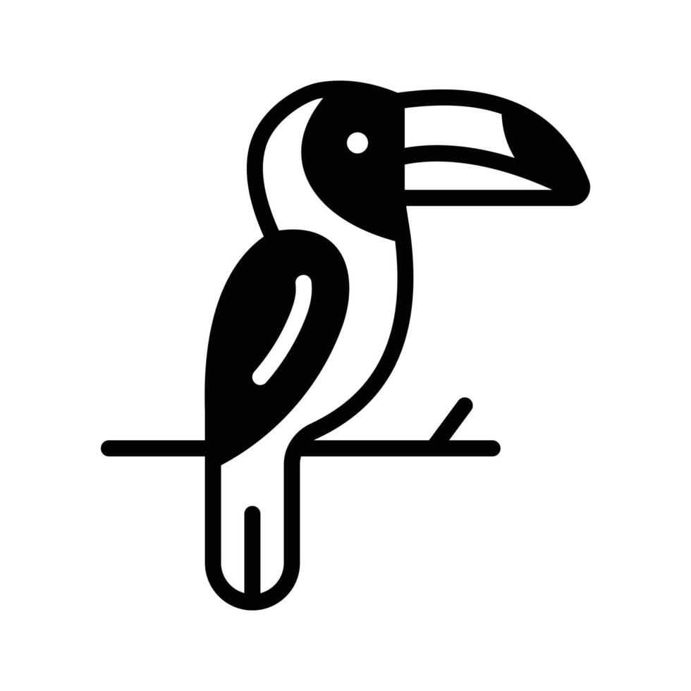 An editable glyph icon of toucan bird. vector
