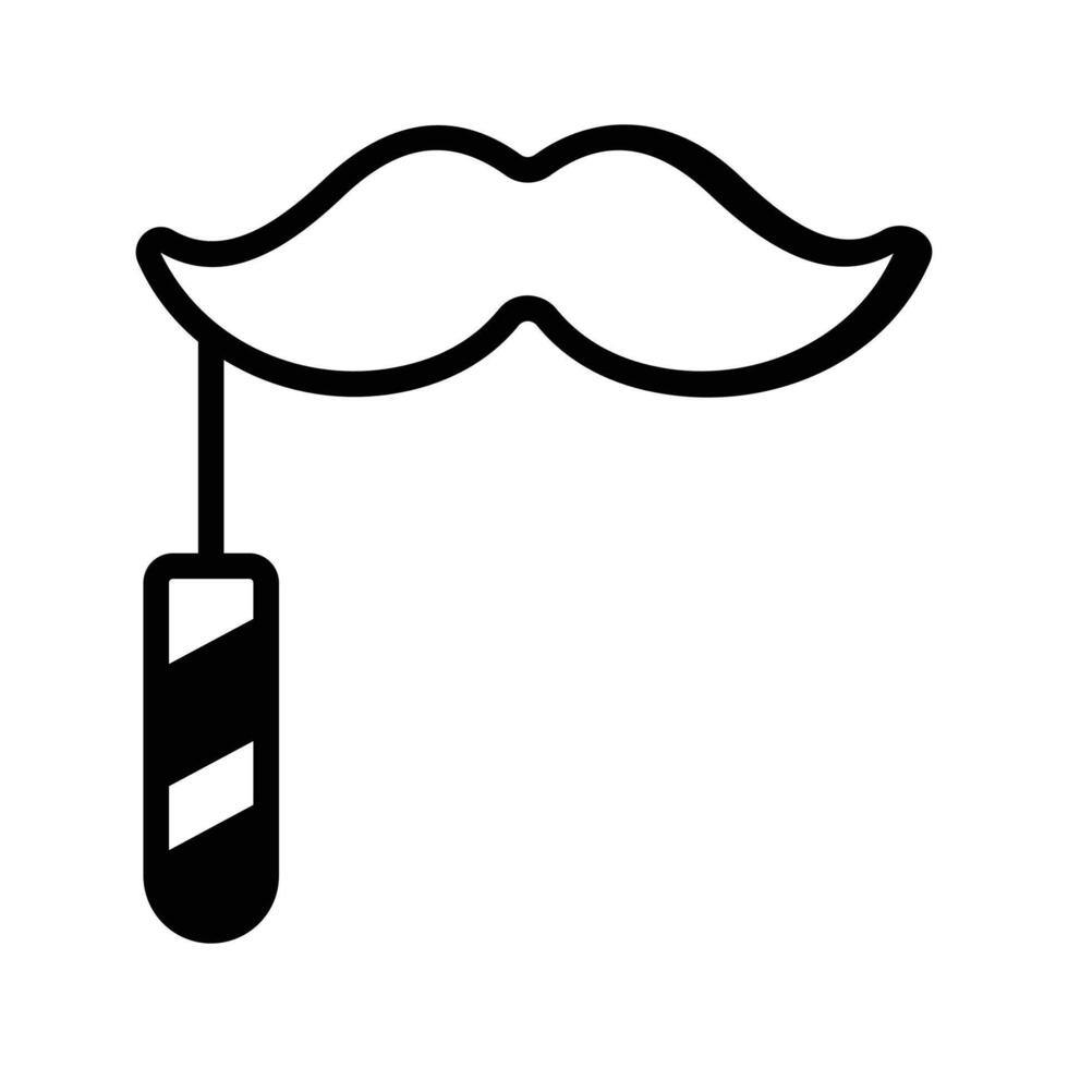 Grab this glyph icon of fake mustache for fun. vector