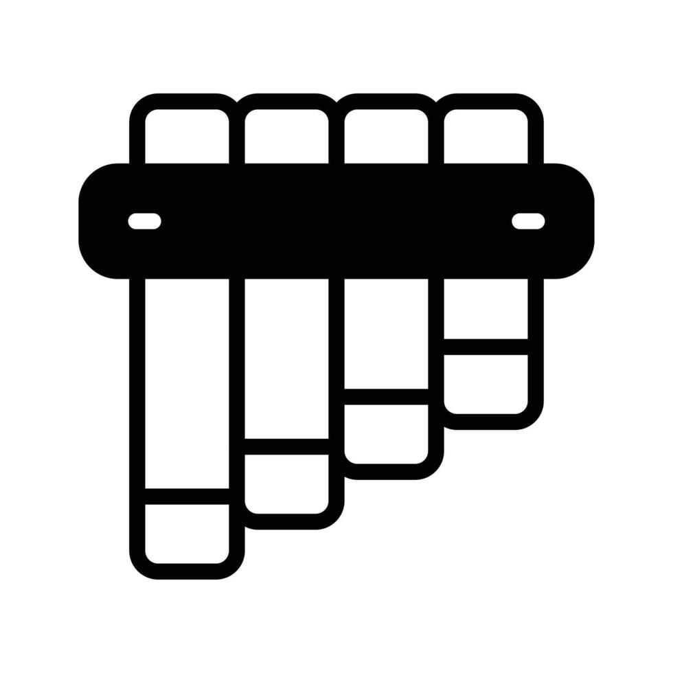 A captivating glyph icon of a zampona flute. vector