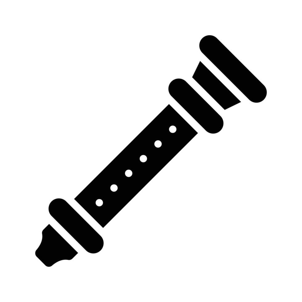 Visually engaging glyph icon of folk flute instrument vector