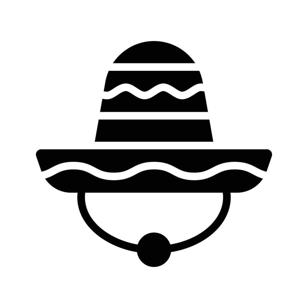 Well crafted glyph icon of a mexican hat vector