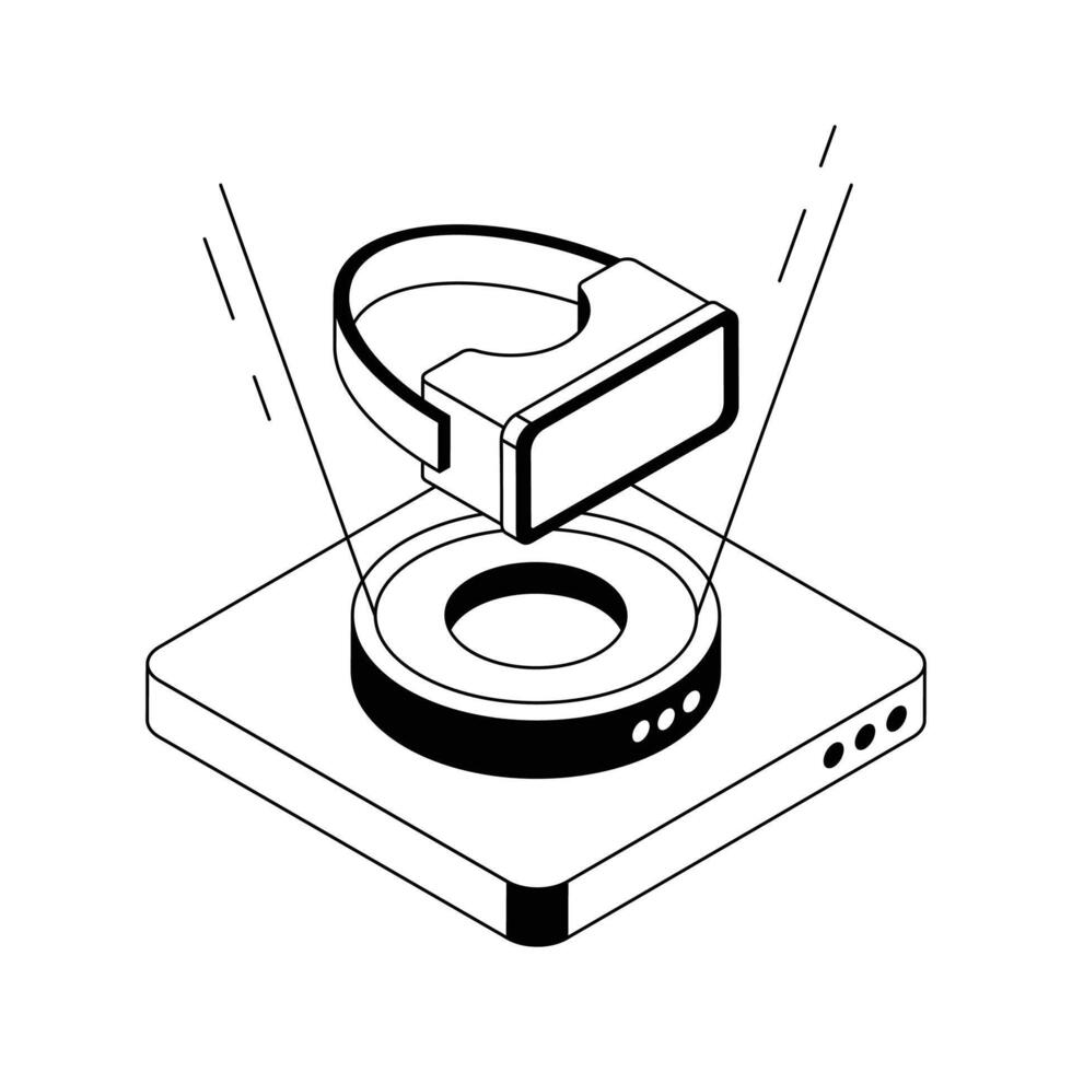 A captivating isometric icon of vr headset experience. vector