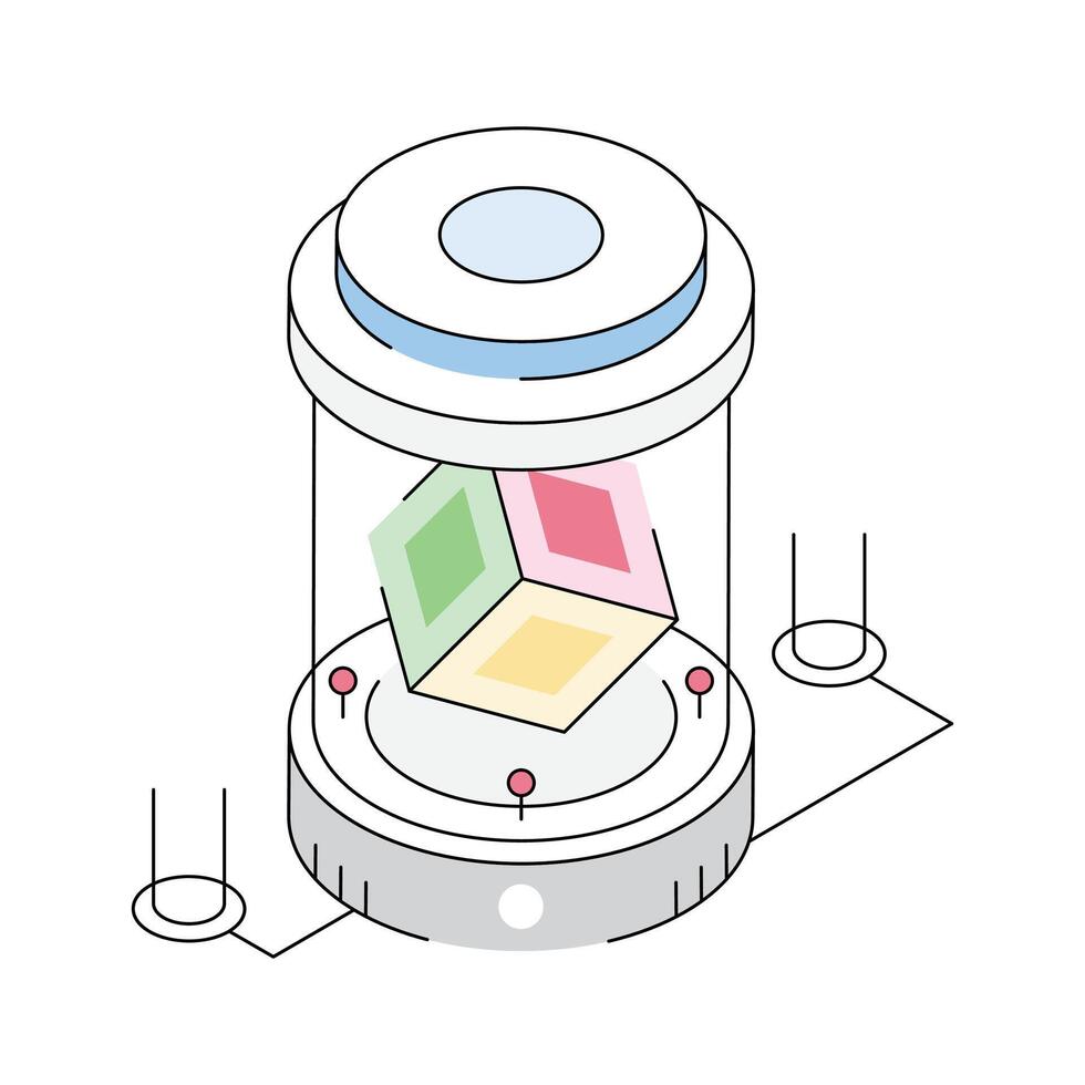 A trendy isometric icon of ai modelling technology vector