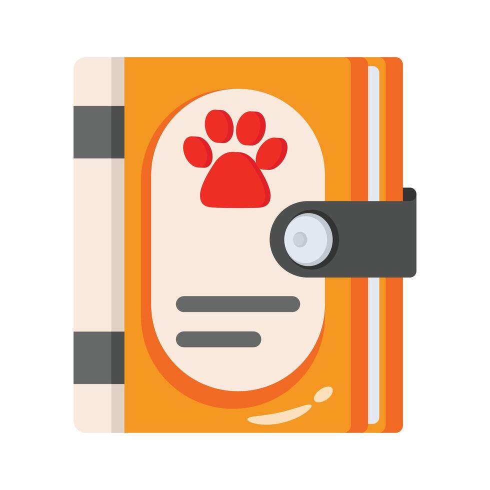 A trendy 2d icon representing a pet book vector