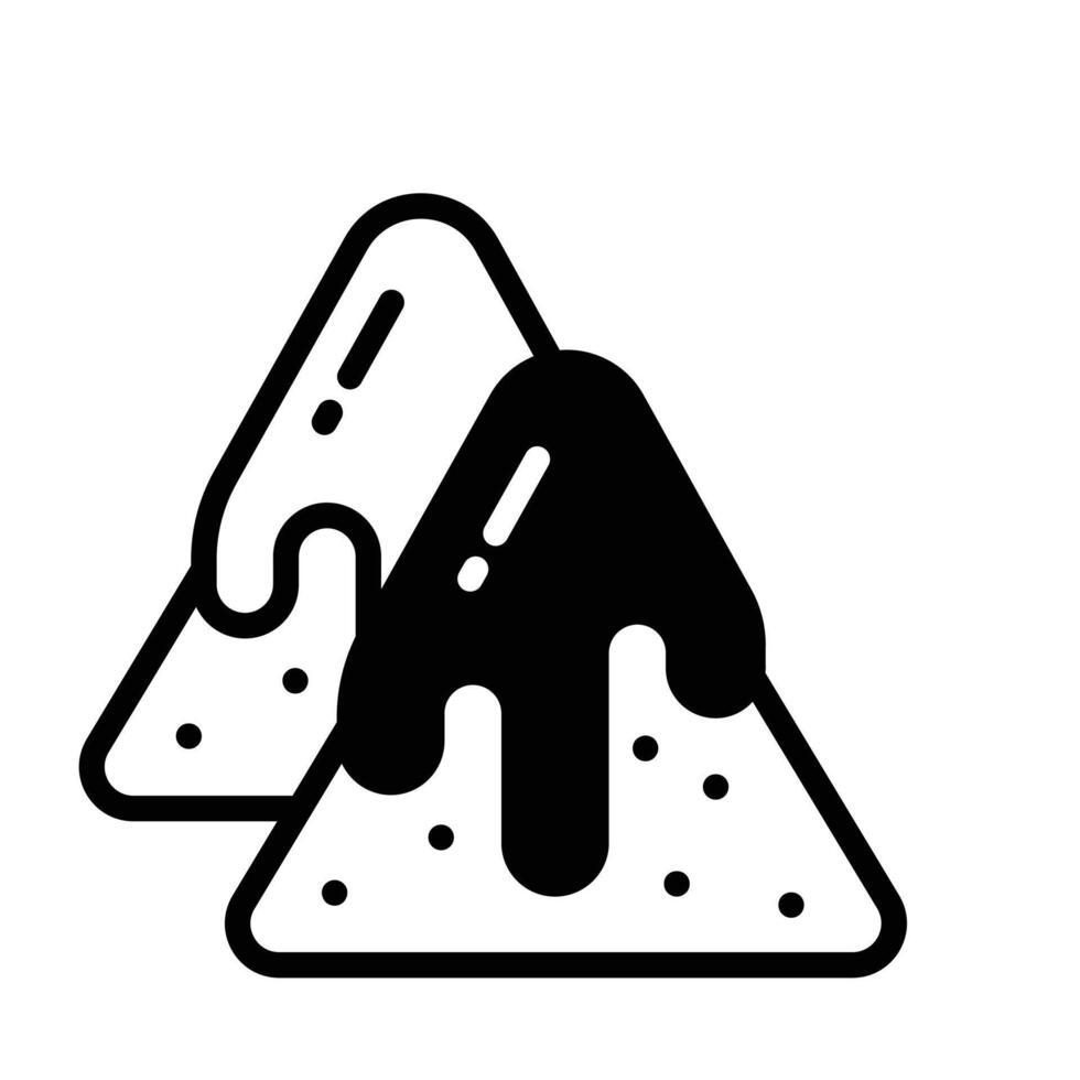 Get a glimpse of this glyph dip nachos. vector