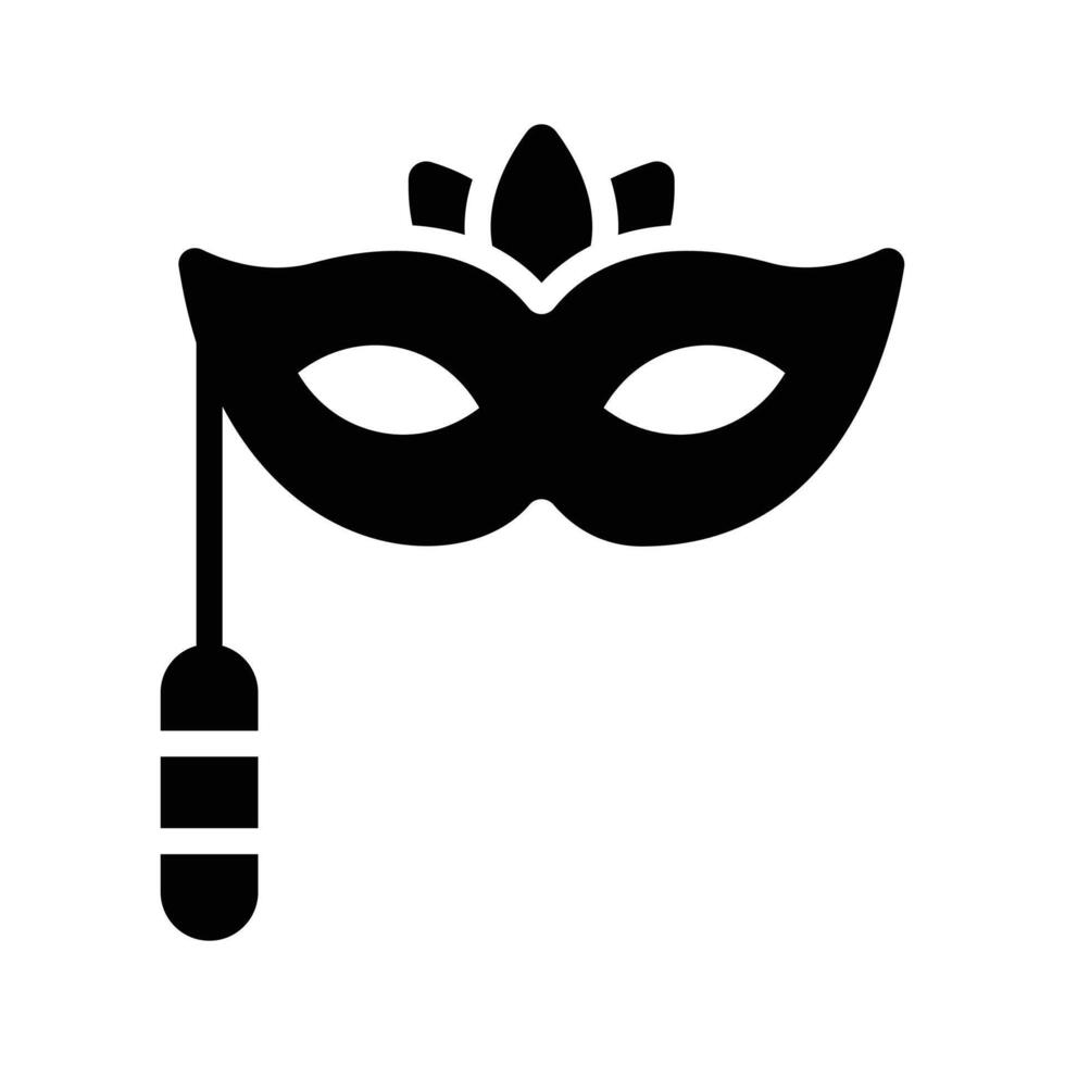 Modern glyph style icon showing a masquerade mask vector