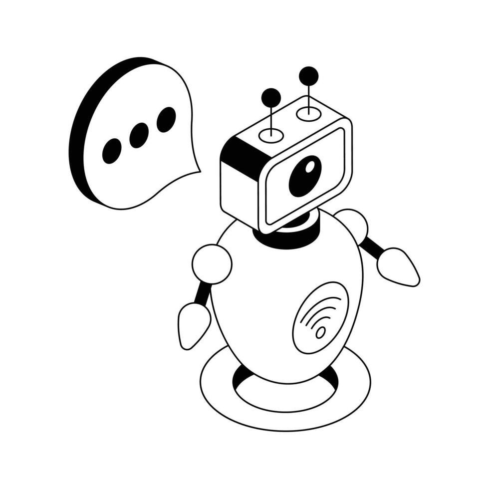 A well designed isometric icon of robot chat system. vector