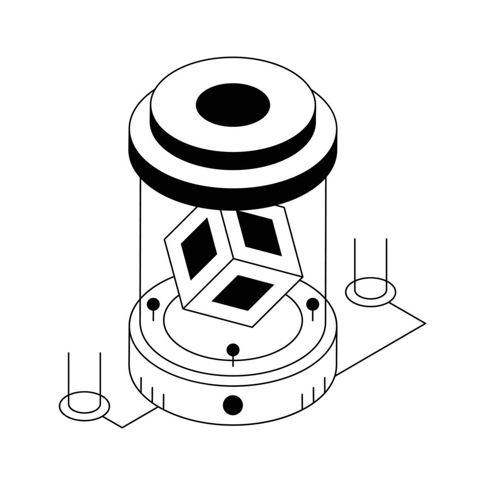 A trendy isometric icon of ai modelling technology. vector
