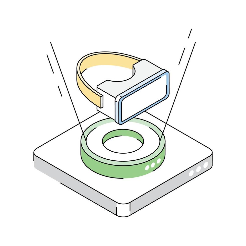 A captivating isometric icon of vr headset experience vector