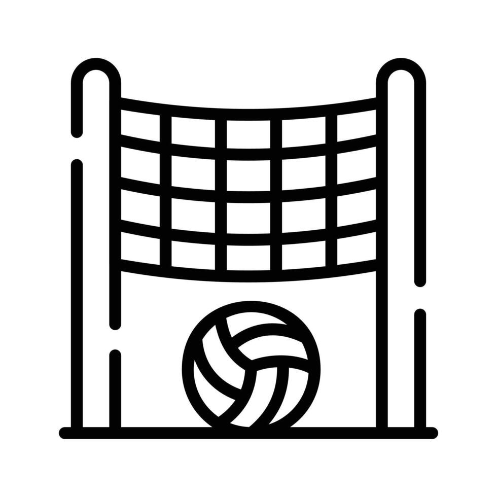 un lineal estilo icono representando vóleibol neto, fácil a editar vector