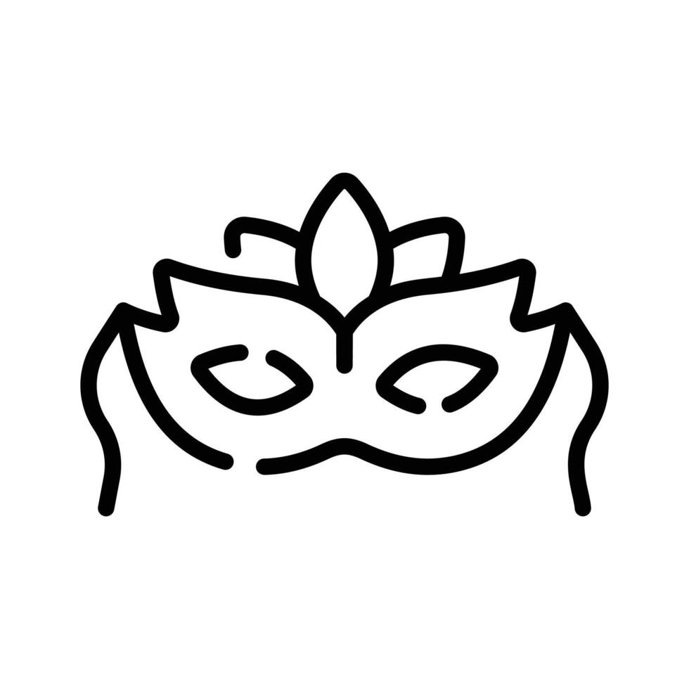 Modern line style icon showing a masquerade mask vector