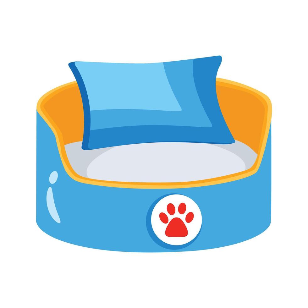 A 2d icon showing comfy cat bed setup vector