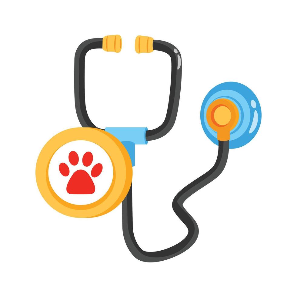 A 2d style icon of pet checkup stethoscope vector