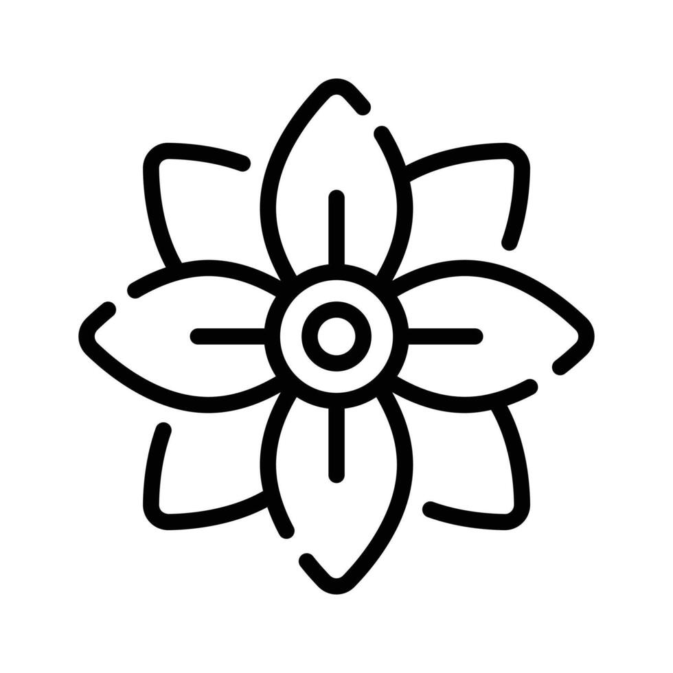 Get this linear icon of blooming plumeria flower vector