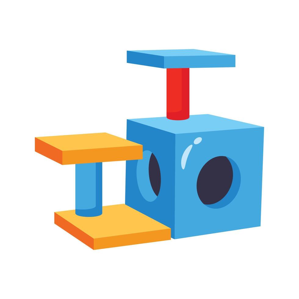 Check out amazing 2d style icon of cat condo vector
