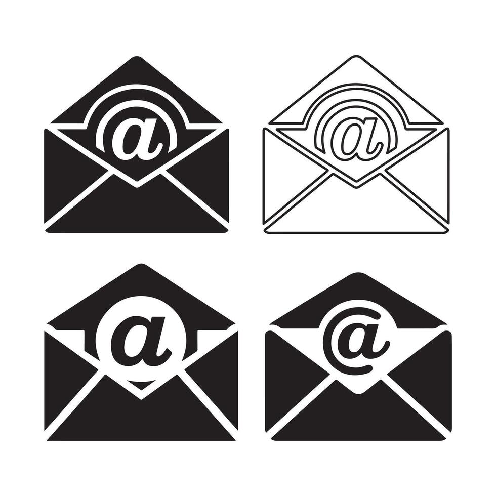 email icon silhouette with a white background vector